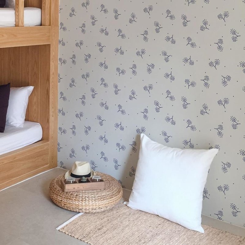 Papel de Parede Adesivo Minimalitsa Flores Azul N06130 - Papel na Parede