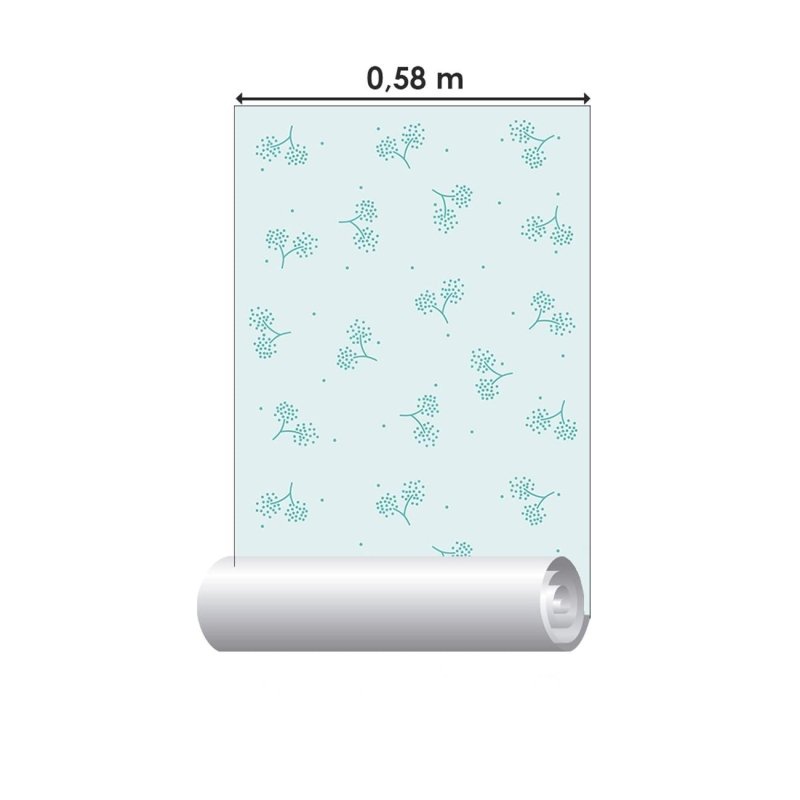 Papel de Parede Adesivo Minimalitsa Flores Verde N06132 - Papel na Parede