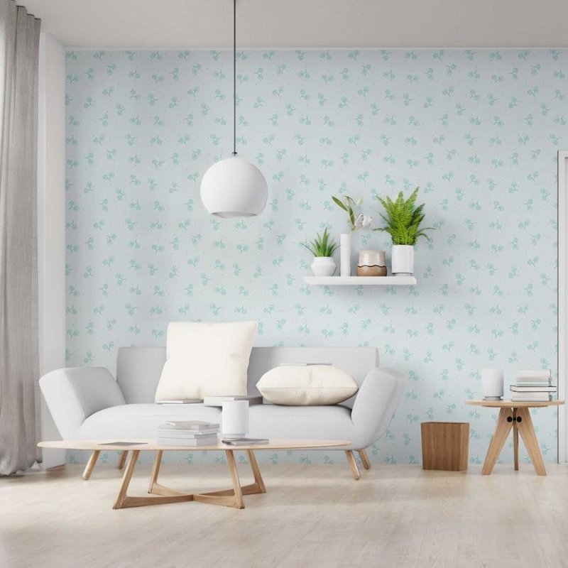 Papel de Parede Adesivo Minimalitsa Flores Verde N06132 - Papel na Parede