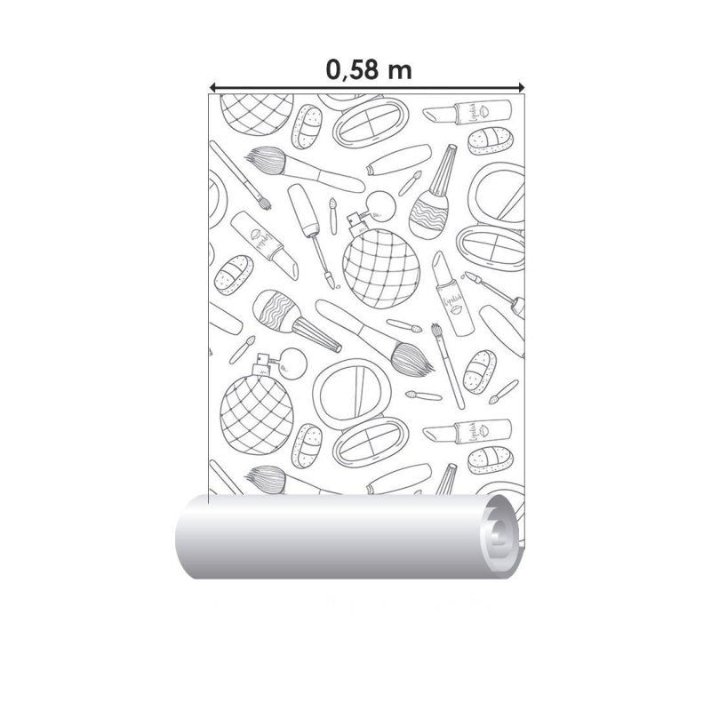 Papel de Parede Adesivo Moda Maquiagens N015062 - Papel na Parede