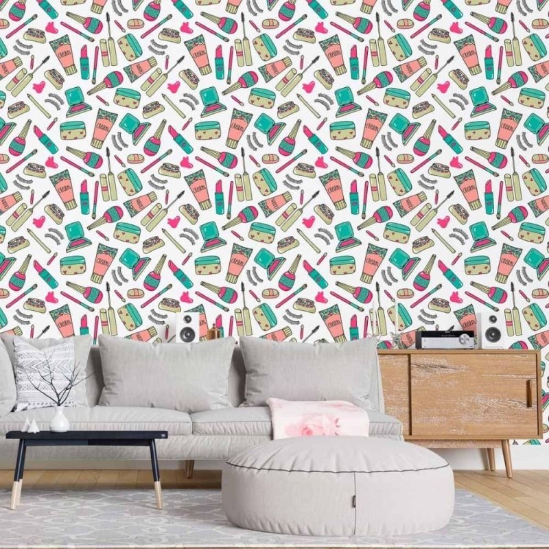Papel de Parede Adesivo Moda Maquiagens N015064 - Papel na Parede