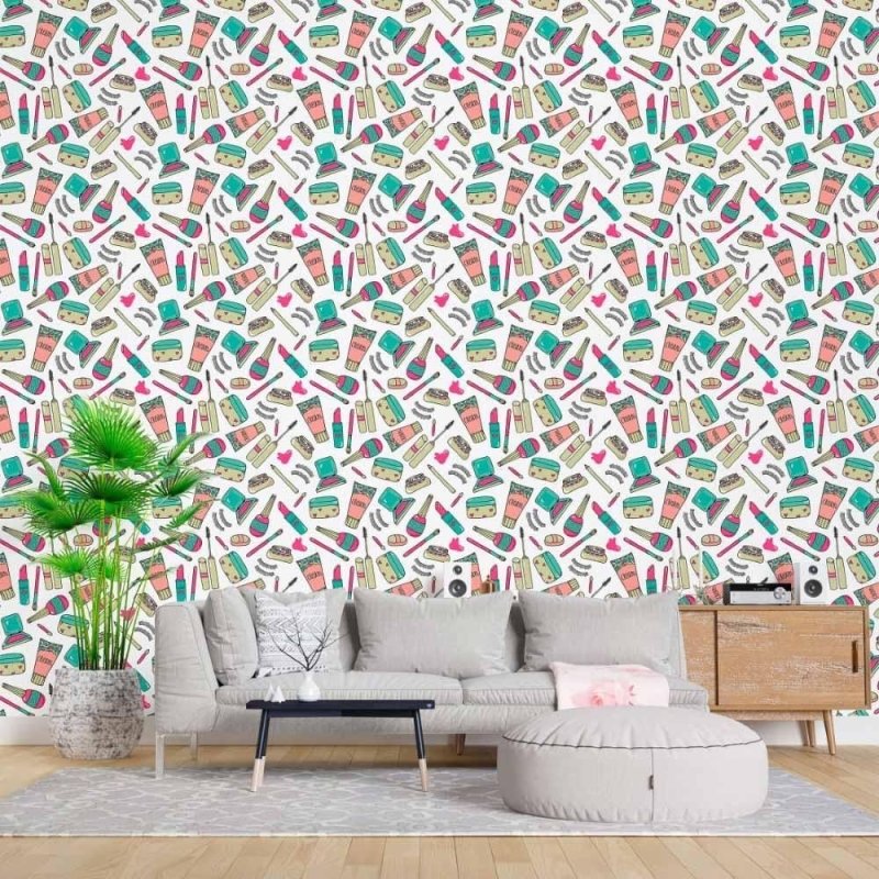Papel de Parede Adesivo Moda Maquiagens N015064 - Papel na Parede