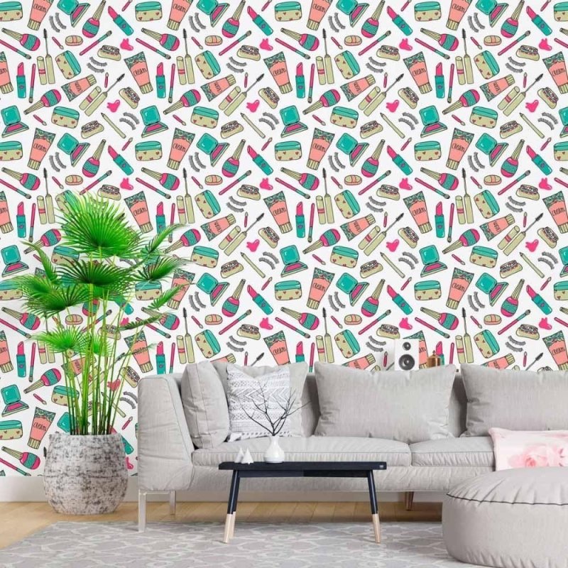 Papel de Parede Adesivo Moda Maquiagens N015064 - Papel na Parede