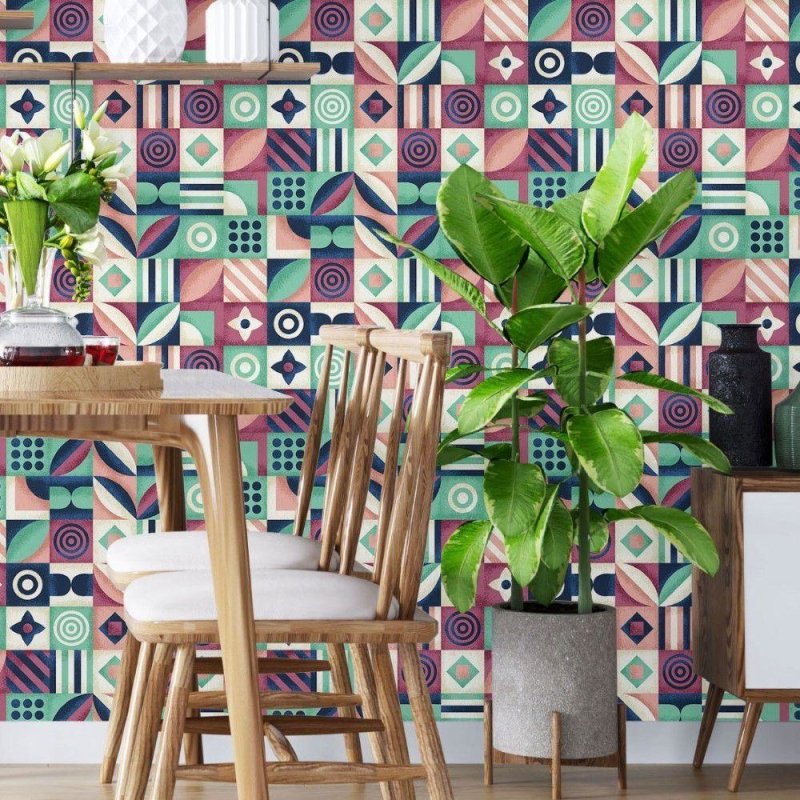 Papel de Parede Adesivo Mosaico Artístico N019038 - Papel na Parede