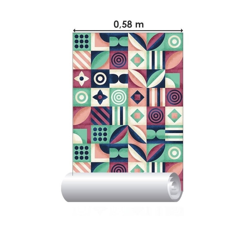 Papel de Parede Adesivo Mosaico Artístico N019038 - Papel na Parede