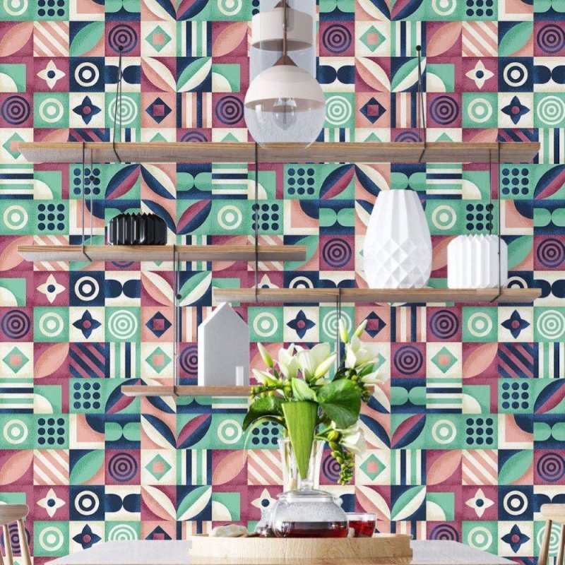 Papel de Parede Adesivo Mosaico Artístico N019038 - Papel na Parede