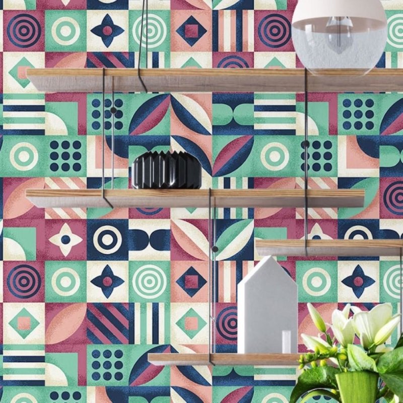Papel de Parede Adesivo Mosaico Artístico N019038 - Papel na Parede