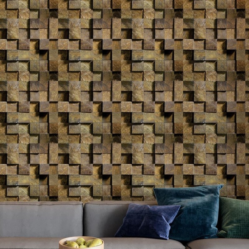 Papel de Parede Adesivo Mosaico de Pedras 3D NP001 - Papel na Parede