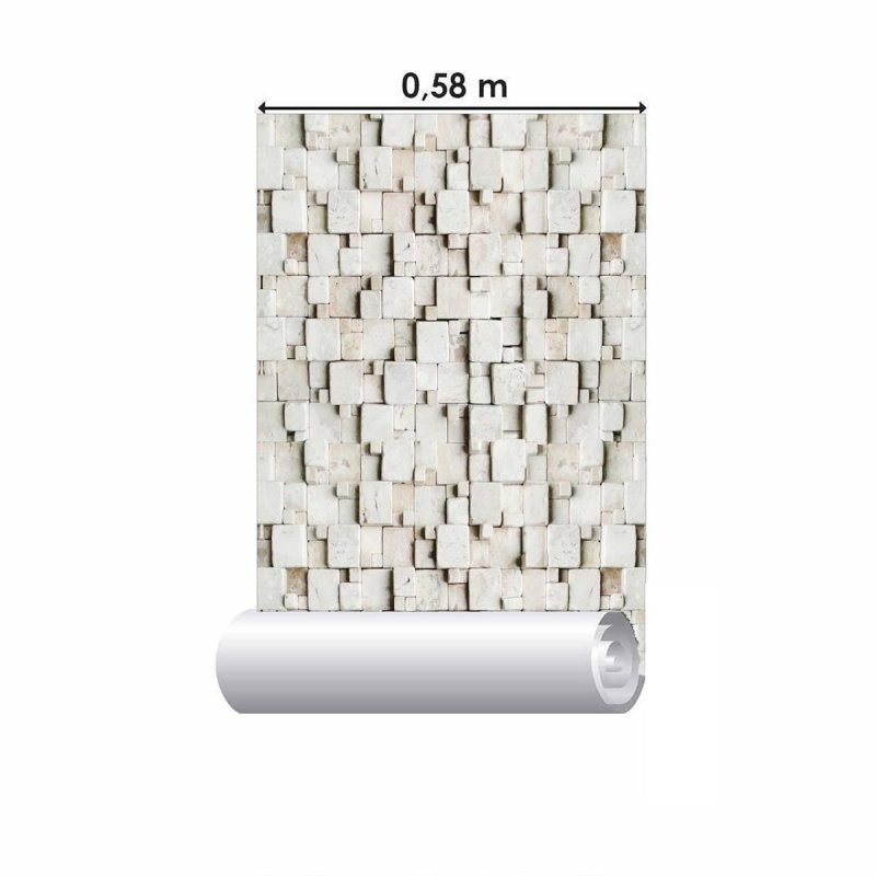 Papel de Parede Adesivo Mosaico de Pedras 3D NP002 - Papel na Parede