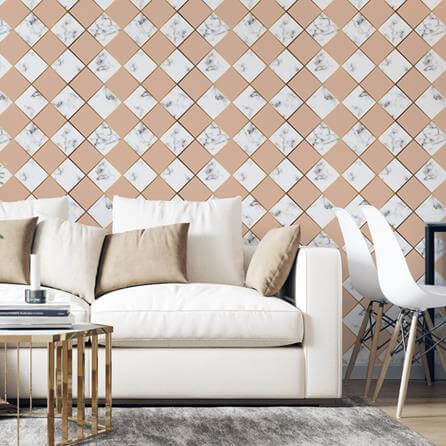 Papel de Parede Adesivo Mosaico Pedra Marmore N364 - Papel na Parede