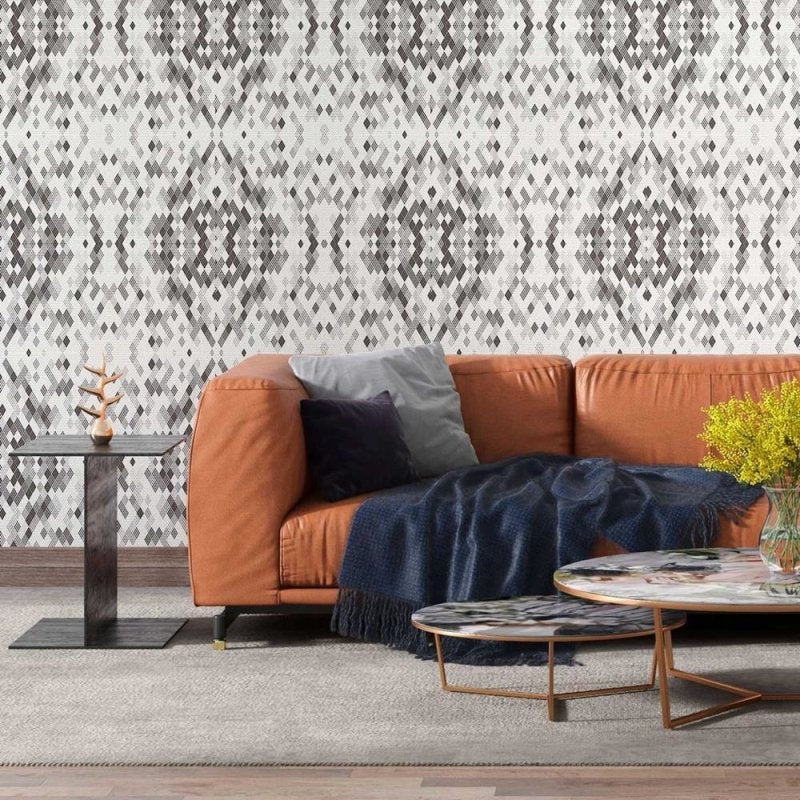 Papel de Parede Adesivo Mosaico preto e branco N08134 - Papel na Parede