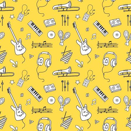 Papel de Parede Adesivo Música Amarelo 308245283 - Papel na Parede