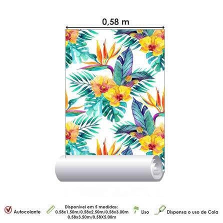 Papel de Parede Adesivo Natureza Flor Amarelo 308742455 - Papel na Parede