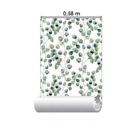 Papel de Parede Adesivo Natureza Folhas Branco 440690605 - Papel na Parede