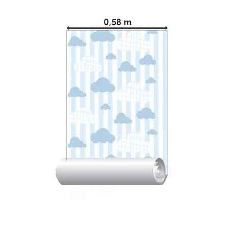 Papel de Parede Adesivo nuvem azul 415032361 - Papel na Parede