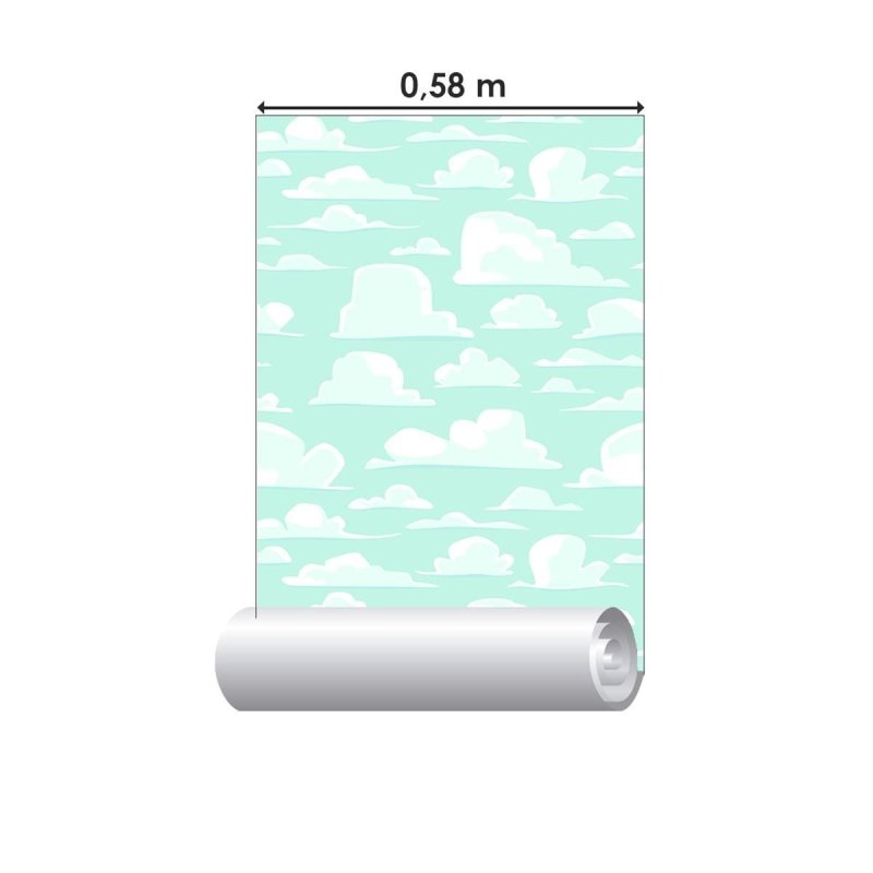 Papel de Parede Adesivo Nuvem Azul N04093 - Papel na Parede