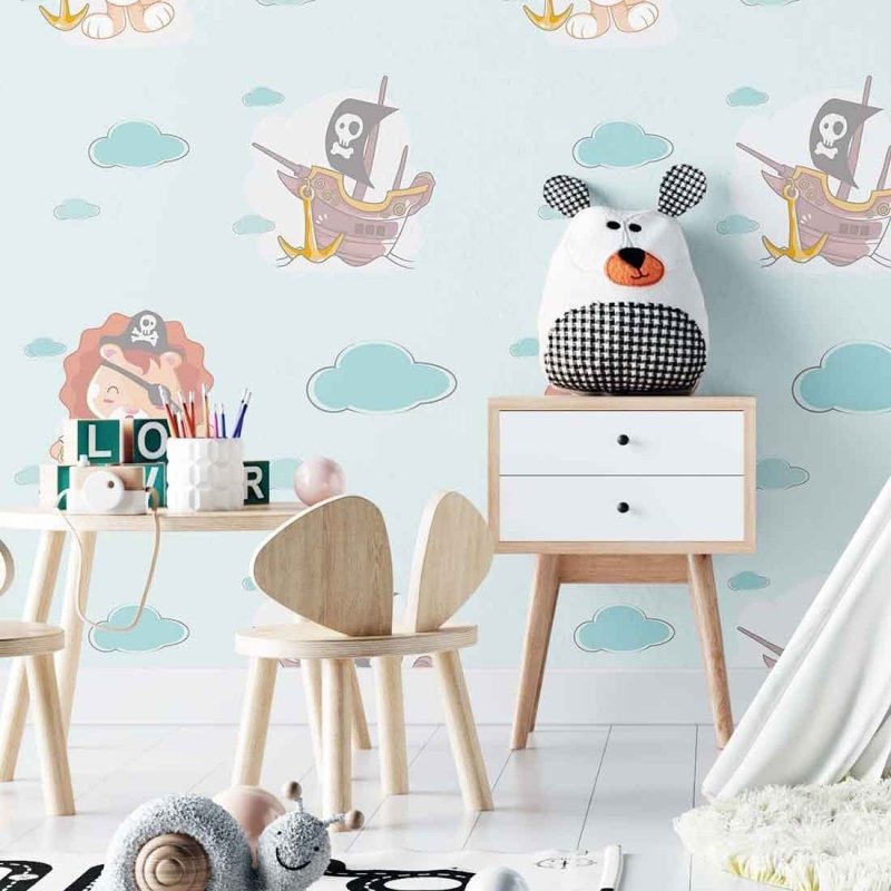 Papel de Parede Adesivo Nuvem Infantil N02254 - Papel na Parede