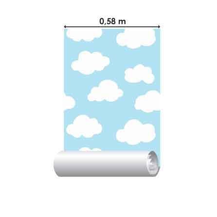 Papel de Parede Adesivo Nuvens Céu Azul 6565215412 - Papel na Parede