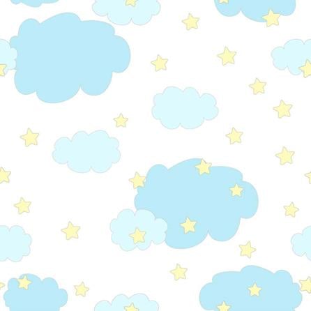 Papel de Parede Adesivo Nuvens e Estrelas Branco 86181088 - Papel na Parede