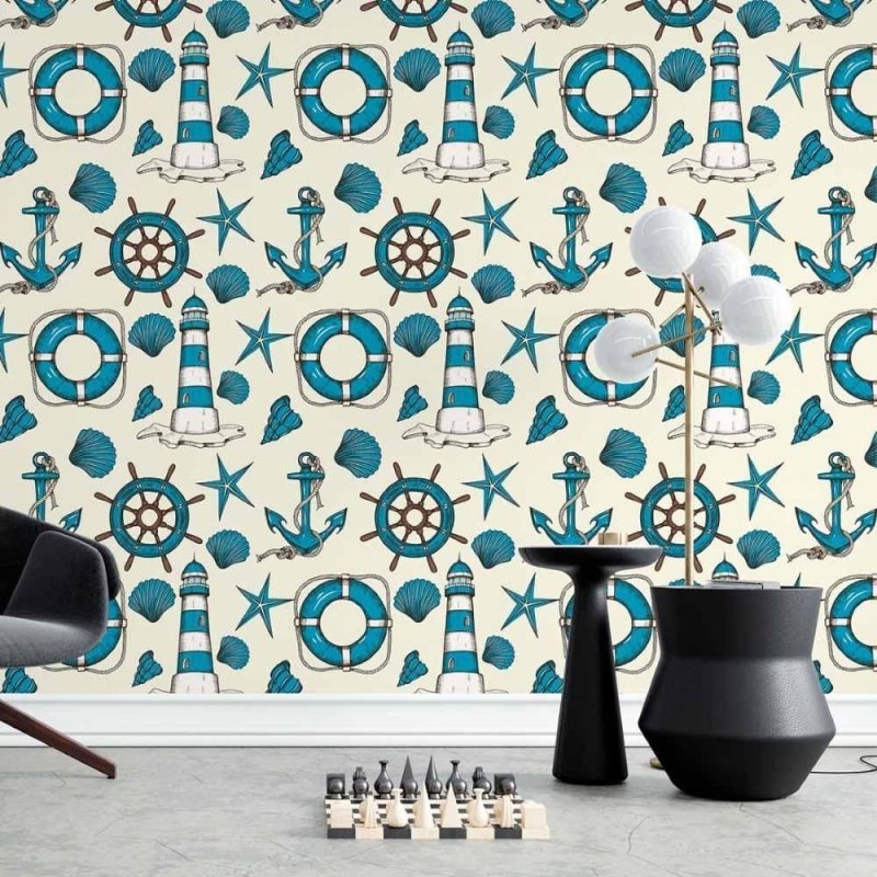 Papel de Parede Adesivo Oceano Marinho N015196 - Papel na Parede