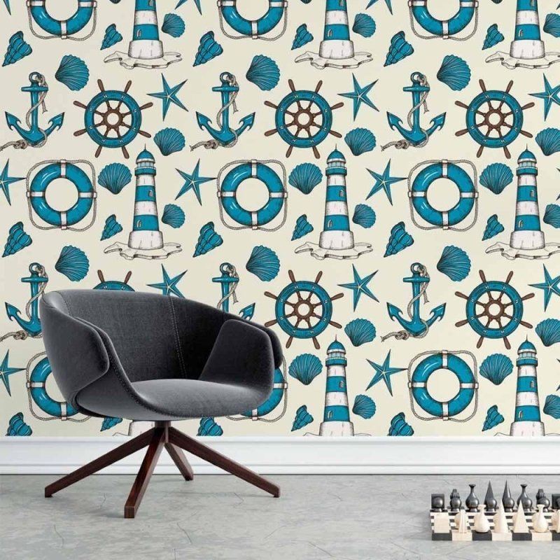 Papel de Parede Adesivo Oceano Marinho N015196 - Papel na Parede