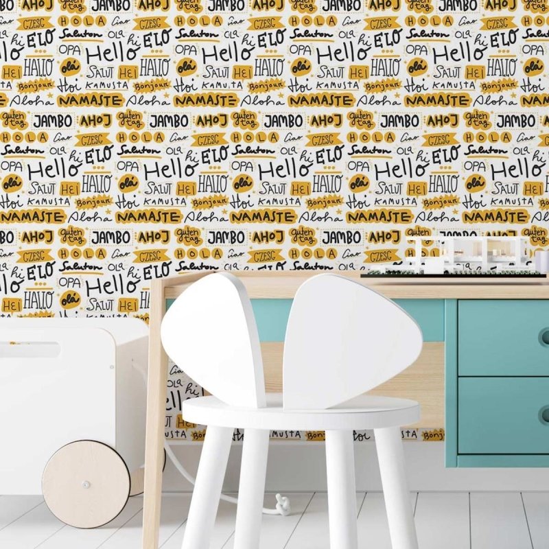 Papel de Parede Adesivo Olá Frases N03121 - Papel na Parede