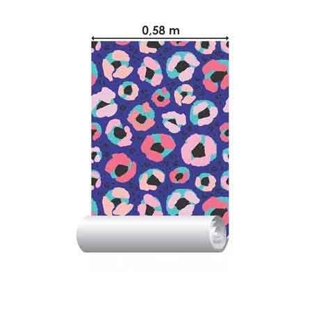 Papel de Parede Adesivo Oncinha Colorido Animal Print 212579800 - Papel na Parede