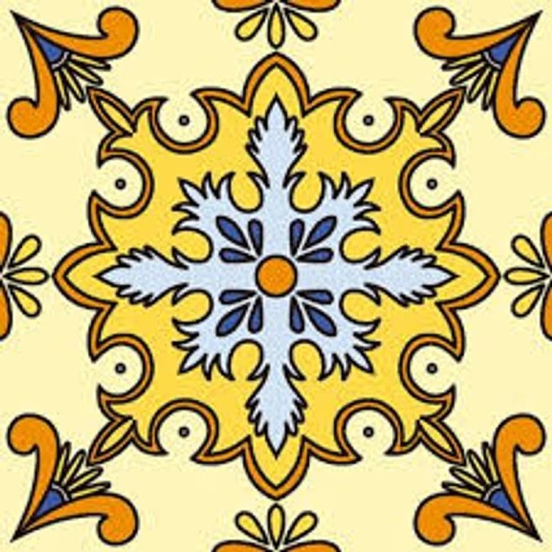 Papel de Parede Adesivo Ornamental Amarelo 861248339 - Papel na Parede