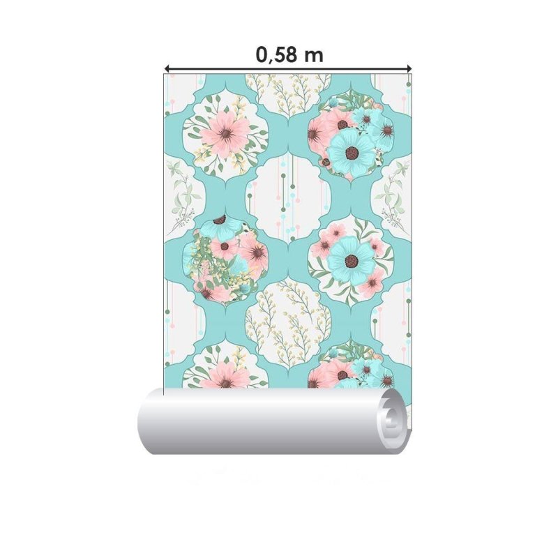 Papel de Parede Adesivo Ornamental Flores N014015 - Papel na Parede