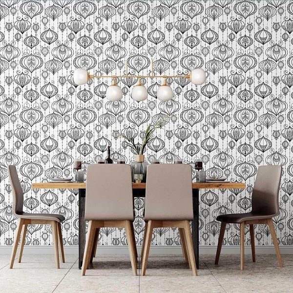 Papel de Parede Adesivo Padrão Balines Monocromático N07007 - Papel na Parede