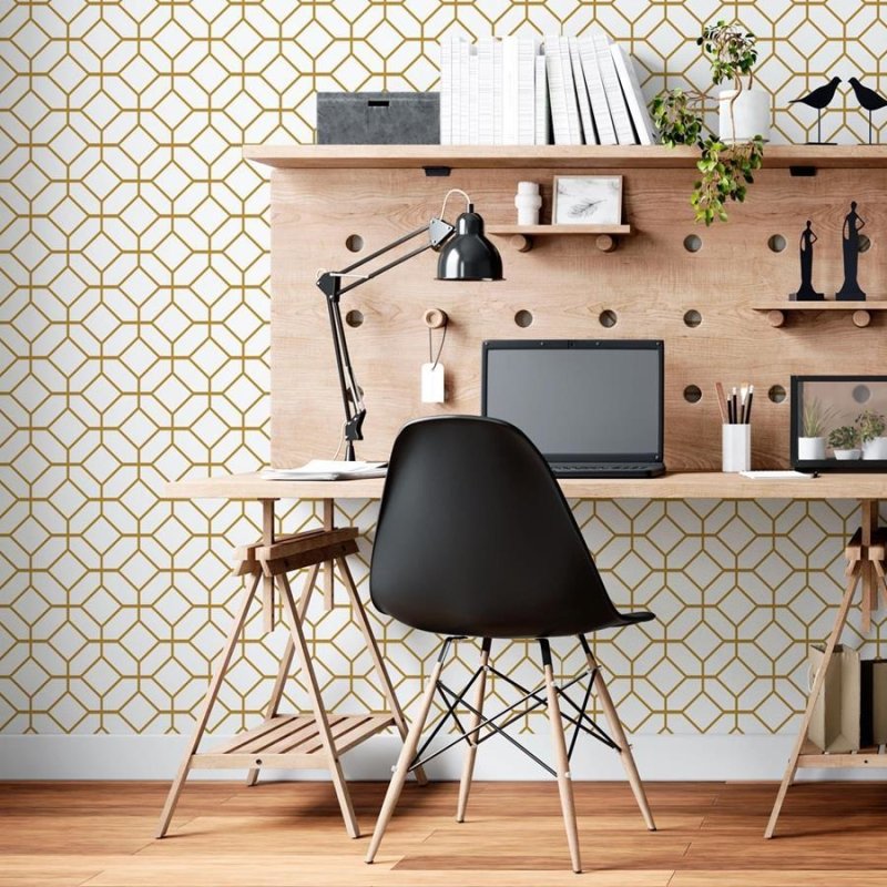 Papel de Parede Adesivo Padrão Geométrico e Branco N06119 - Papel na Parede