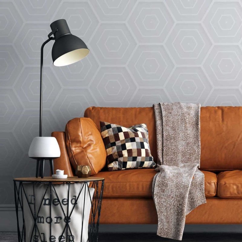 Papel de Parede Adesivo Padrão Hexágono Off White N05127 - Papel na Parede