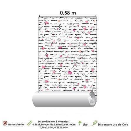Papel de Parede Adesivo Palavras Corações 76946176 - Papel na Parede
