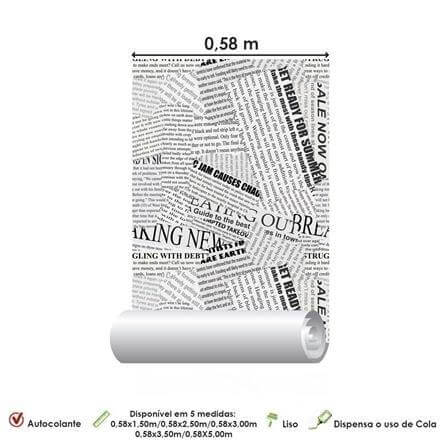Papel de Parede Adesivo palavras jornal preto e branco 654534684 - Papel na Parede