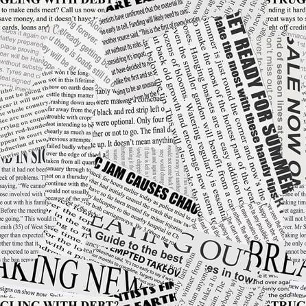 Papel de Parede Adesivo palavras jornal preto e branco 654534684 - Papel na Parede