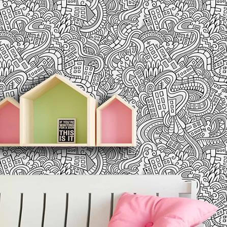 Papel de Parede Adesivo Para Colorir 283988444 - Papel na Parede