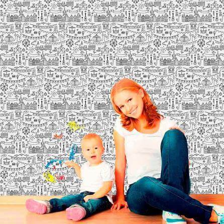 Papel de Parede Adesivo Para Colorir 342193589 - Papel na Parede