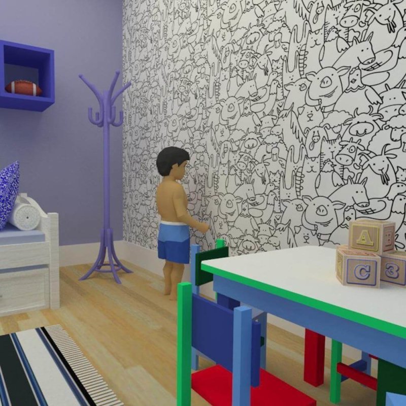 Papel de Parede Adesivo Para Colorir 381186886 - Papel na Parede