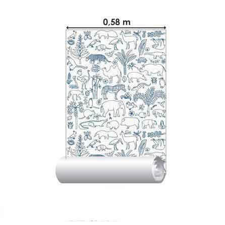 Papel de Parede Adesivo Para Colorir Animais 461501518 - Papel na Parede