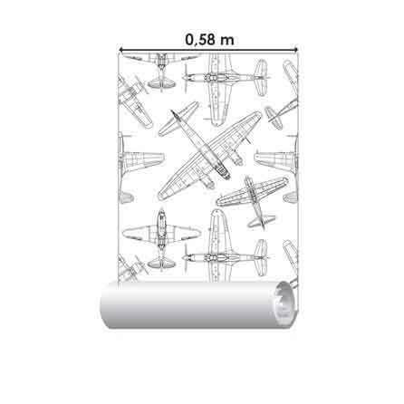 Papel de Parede Adesivo para Colorir Avião 38655 - Papel na Parede