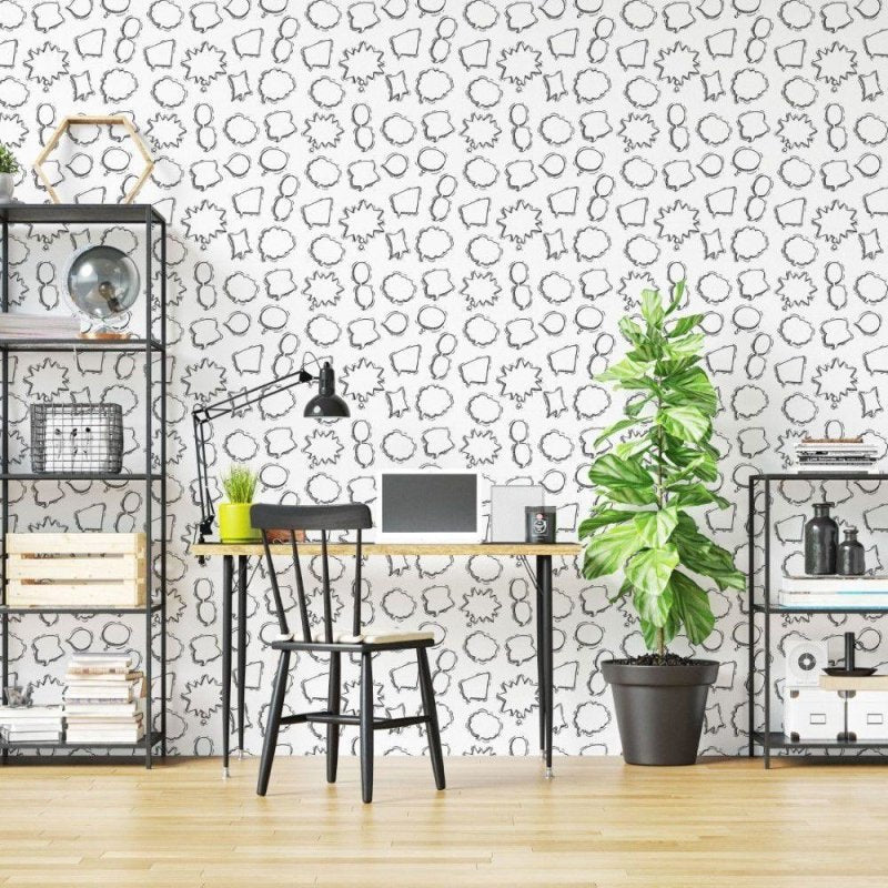 Papel de Parede Adesivo Para Colorir Balões Cartoon N019033 - Papel na Parede