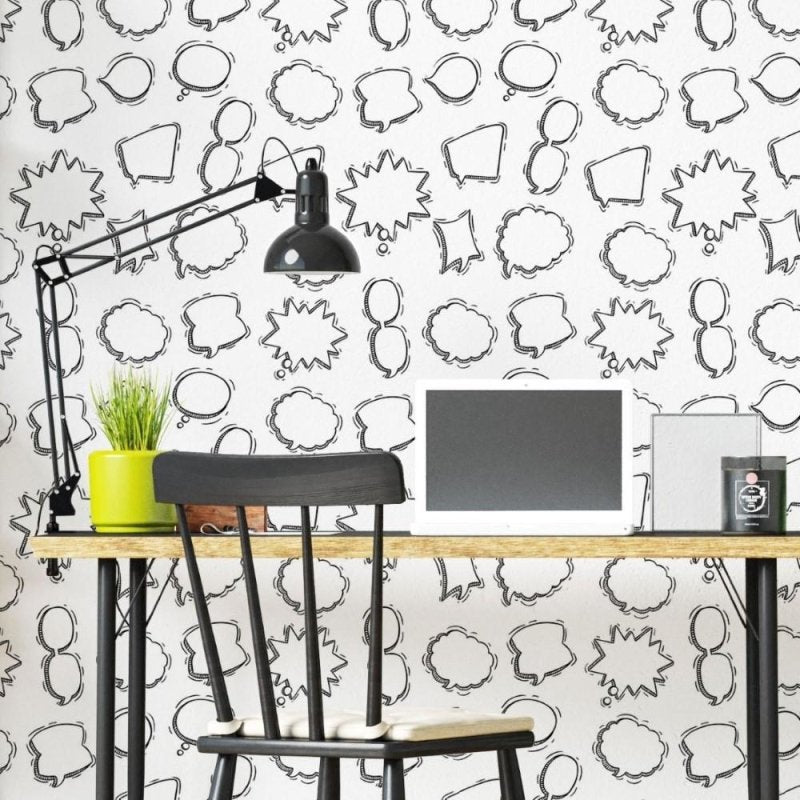 Papel de Parede Adesivo Para Colorir Balões Cartoon N019033 - Papel na Parede