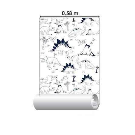 Papel de Parede Adesivo Para Colorir Dinossauro 105237 - Papel na Parede