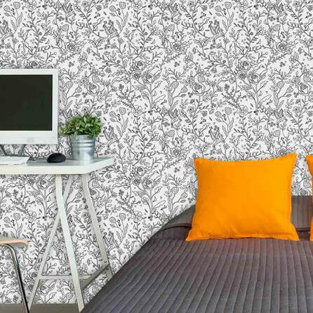 Papel de Parede Adesivo Para Colorir Floral 312983702 - Papel na Parede