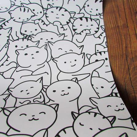 Papel de Parede Adesivo Para Colorir Gatinhos 553657750 - Papel na Parede