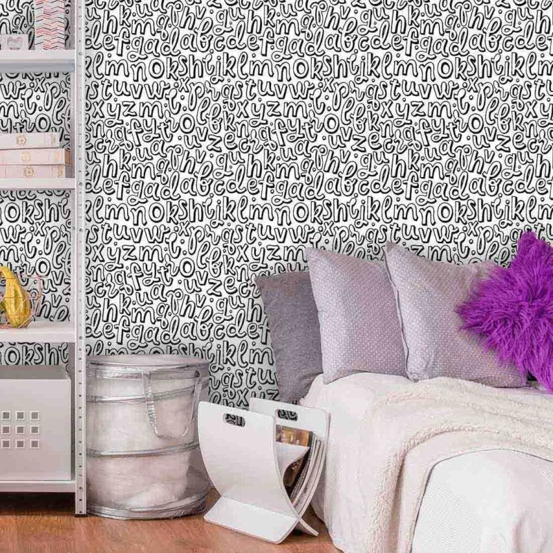 Papel de Parede Adesivo Para Colorir Letras 356347703 - Papel na Parede
