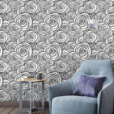 Papel de Parede Adesivo Para Colorir Rosas 141959077 - Papel na Parede