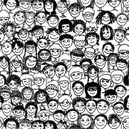 Papel de Parede Adesivo Para Colorir Rostos 329709437 - Papel na Parede