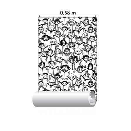 Papel de Parede Adesivo Para Colorir Rostos 331241876 - Papel na Parede