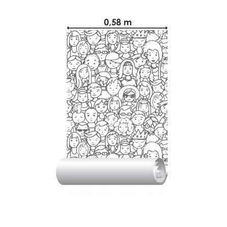 Papel de Parede Adesivo Para Colorir Rostos 350523113 - Papel na Parede